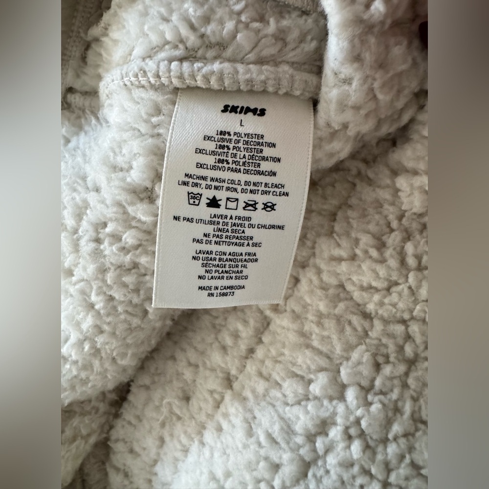 NWT SKIMS Cozy Knit Sherpa Fleece Jogger, Bone (L) - Picture 7 of 9